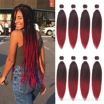 Synthetic Pre-stretched Braiding Hair Perm Yaki Braid Hair Bulk Jumbo Pre Stretched Braiding Hair Expression for Women